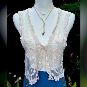 Women’s Sheer Lace Vest, size S/M